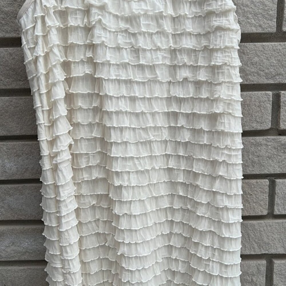 Mendocino Ruffle Tiered Racerback Mini Dress Sz L - Picture 4 of 8